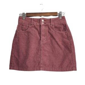 Pacsun Corduroy Mauve Color Front Pockets Mini Skirt Size 25